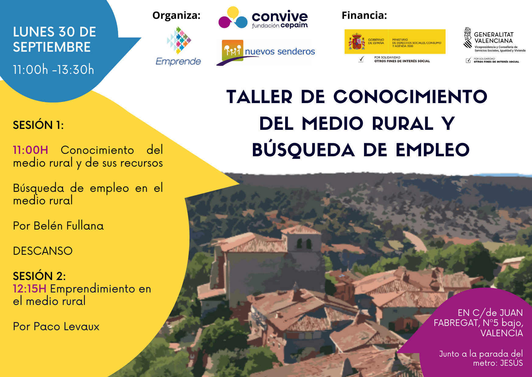 CARTEL TALLER CONOCIMIENTO MEDIO RURAL 30 SEPT