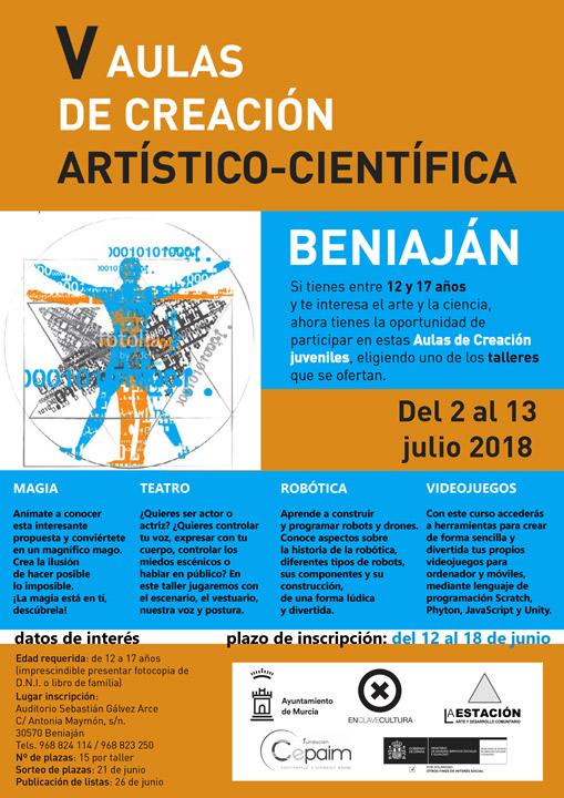 WEB Cartel AulasdeCreación LaEstacióndeBeniaján julio2018