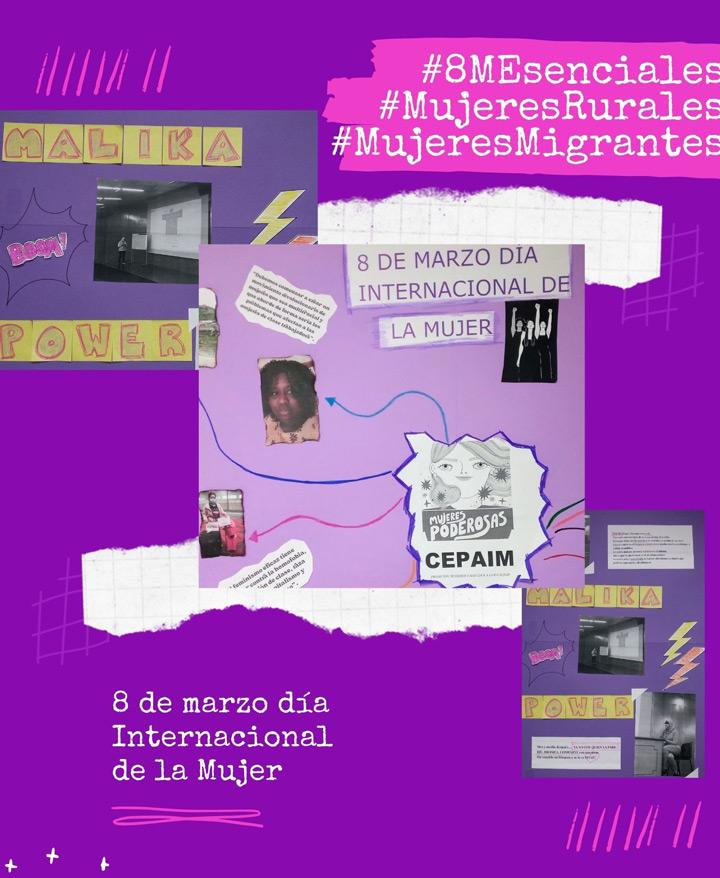 Día internacional de la mujer con fotografía de mujeres con fo